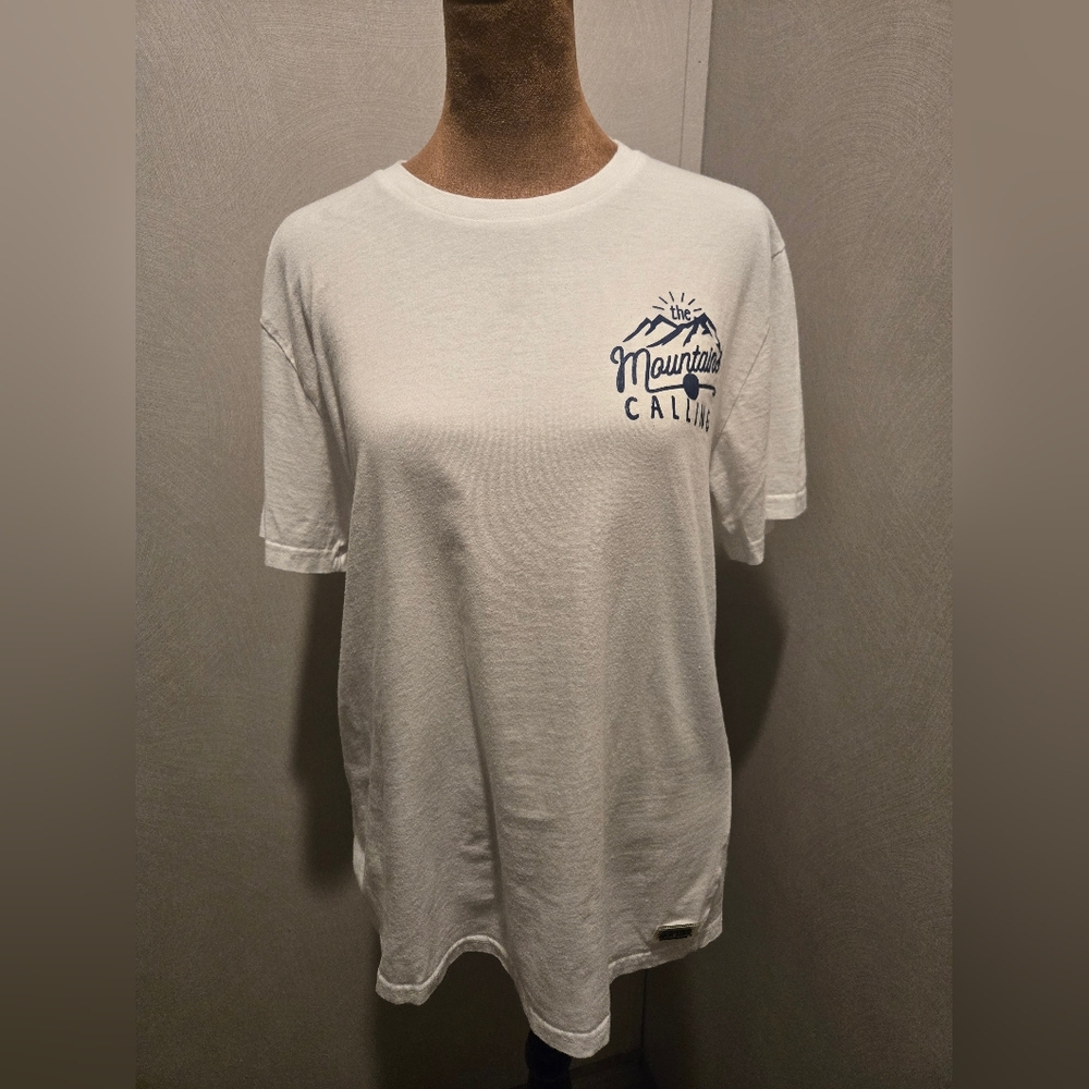 Muk Luks White Tee with Blue Graphic